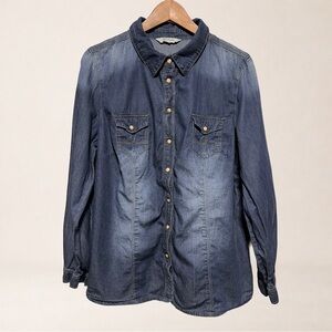 AMERICAN EAGLE Denim Western Cowgirl Ranchcore Workwear Shirt